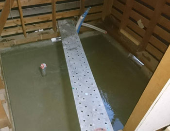 土間コンクリ打ち込み後