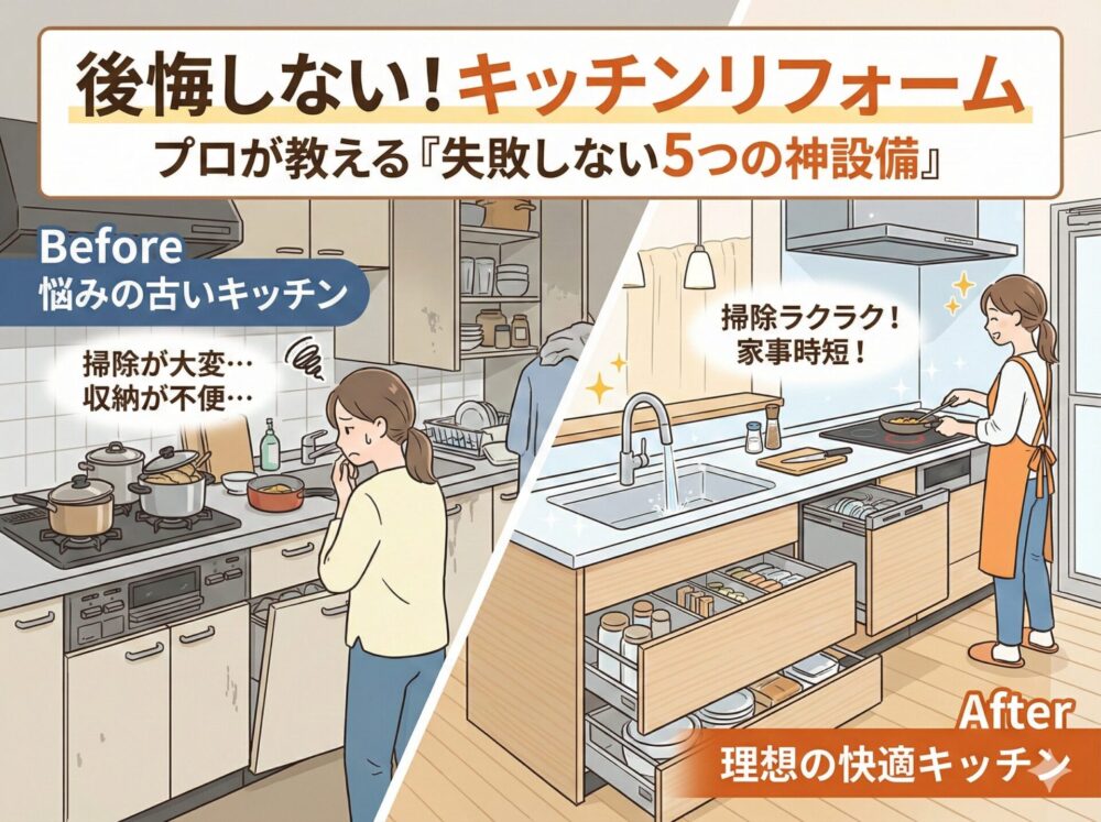 【保存版】「つければよかった…」 キッチンリフォームで後悔しがちな設備まとめ